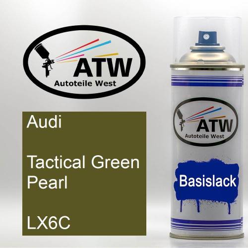 Audi, Tactical Green Pearl, LX6C: 400ml Sprühdose, von ATW Autoteile West.